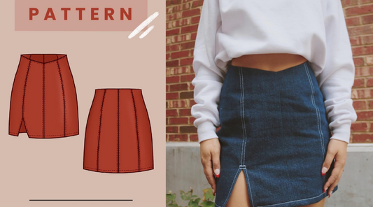 V Waist Mini Skirt Digital PDF Sewing Pattern